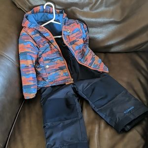 Columbia snow bibs and coat set 2T